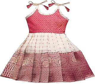 Baby Girl's Pattu Pavadi Tapeta Silk Readymade Frock
